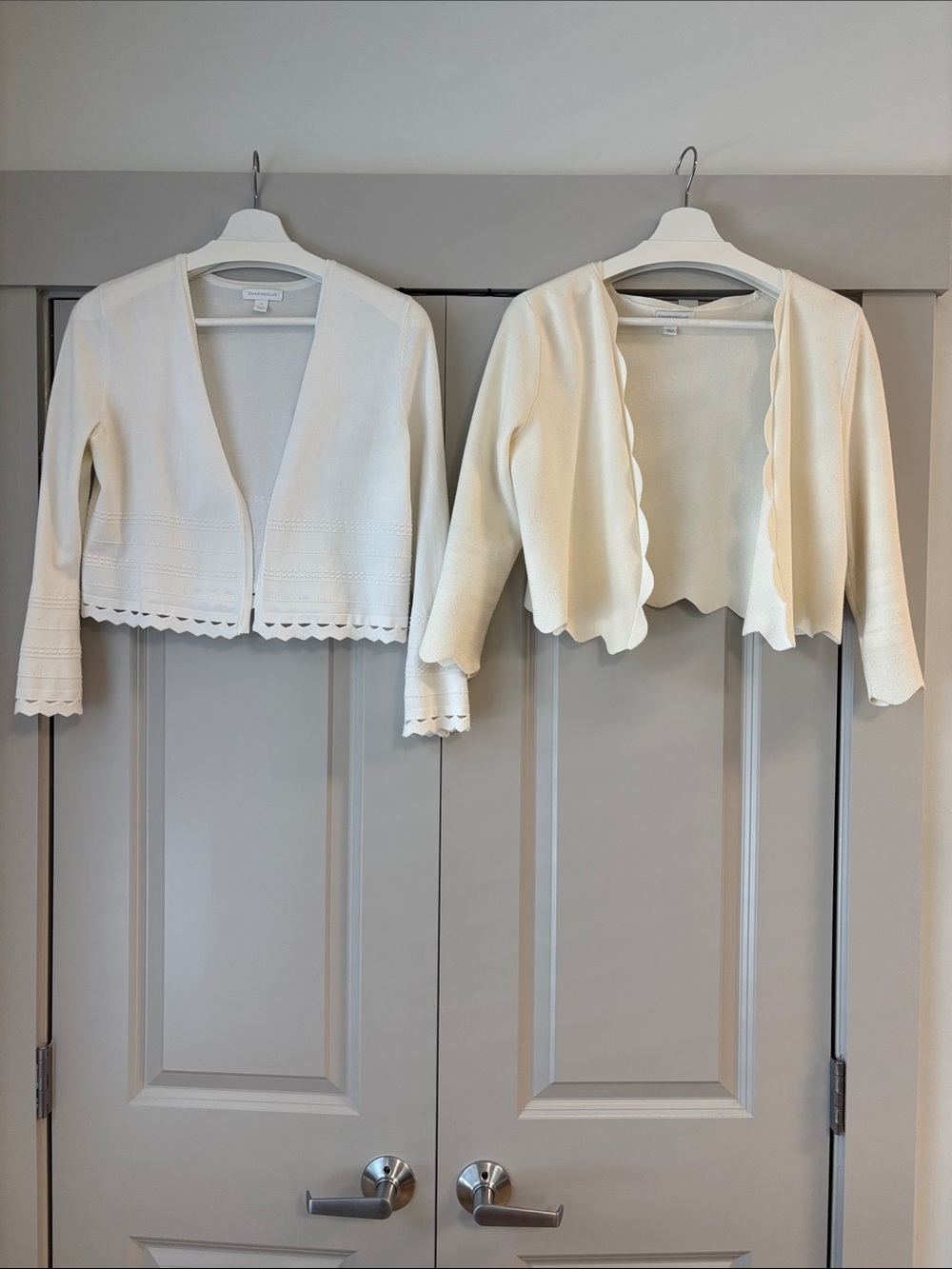 2 CHARTER CLUB open cropped cardigans S